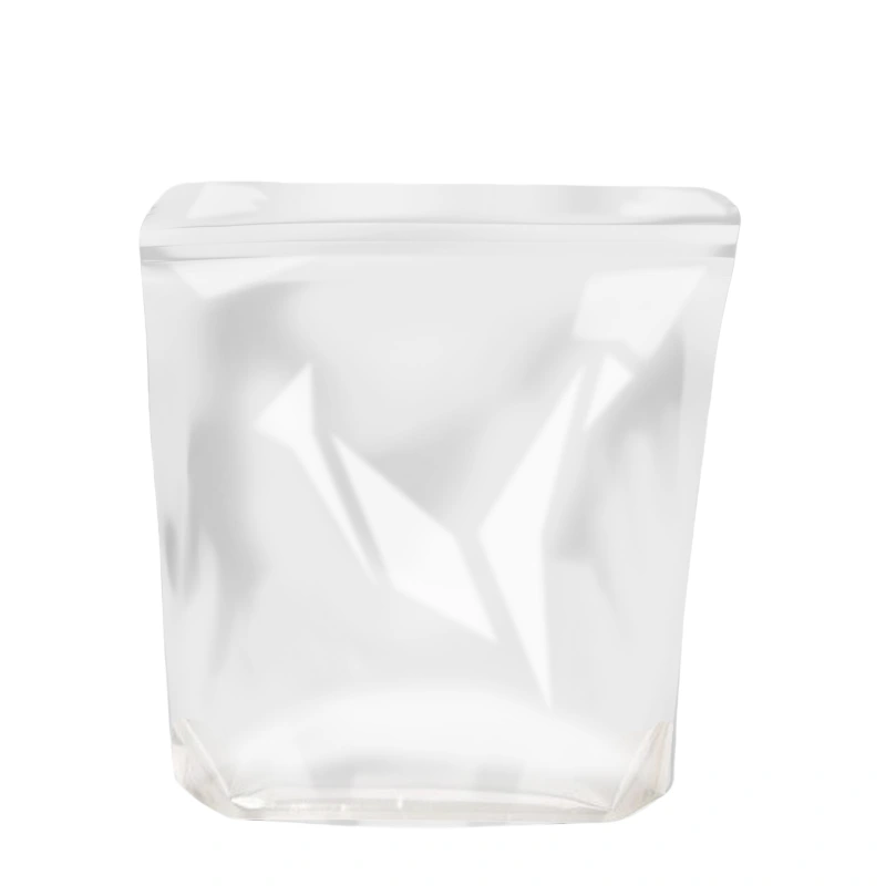Clear plastic packaging bag suitable for ice
